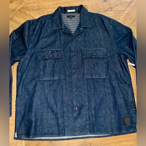 Ted Baker Baen Denim Utility Shacket size 6 - XXL (2XL) - nwt - 100% cotton - Picture 13 of 15